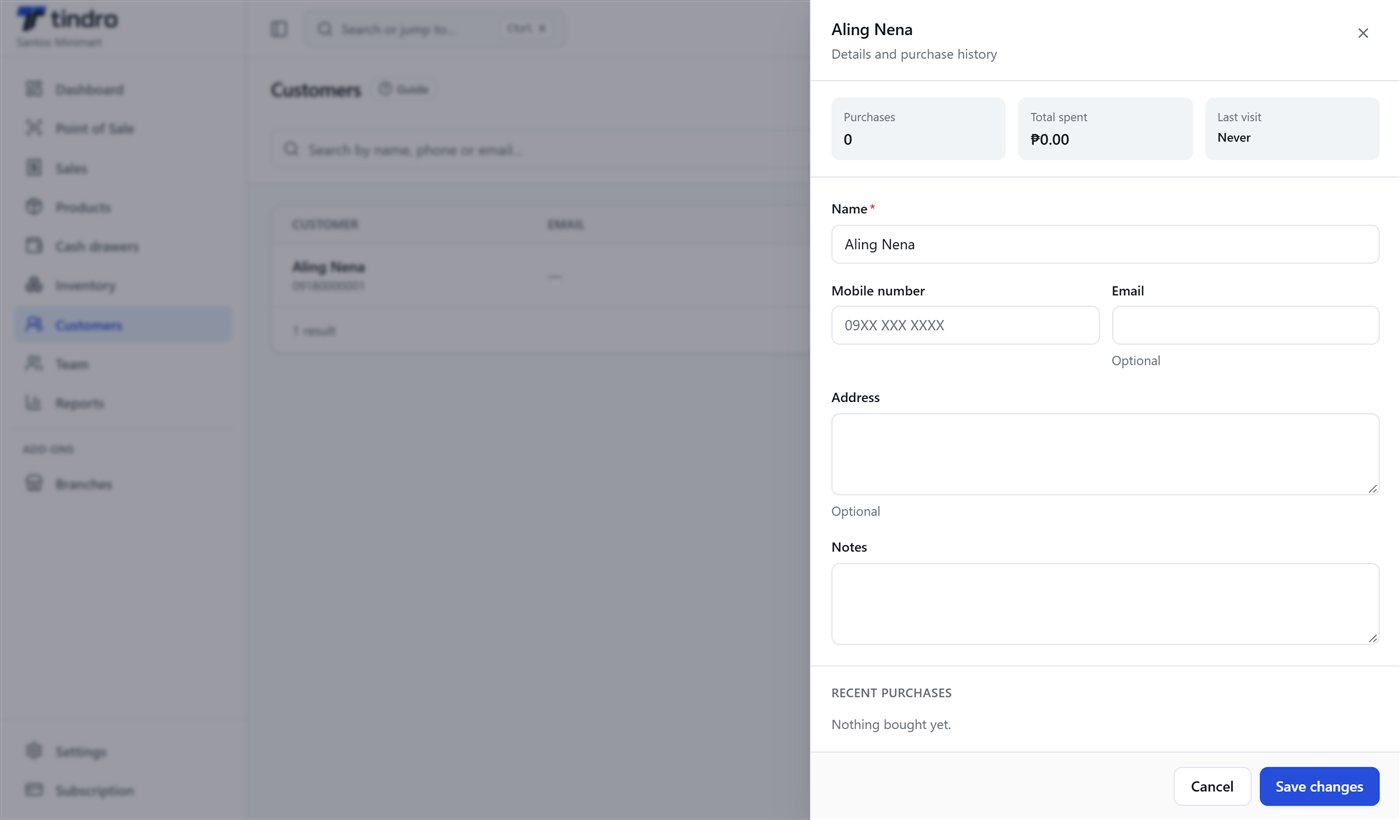 A customer's utang balance with each credit sale and payment listed