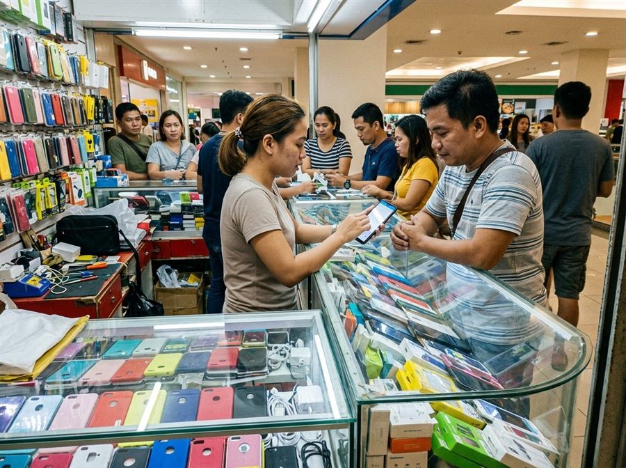 A cellphone accessories stall