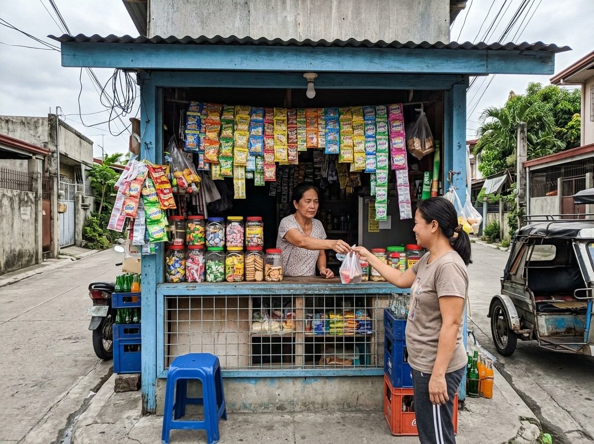 A sari-sari store window
